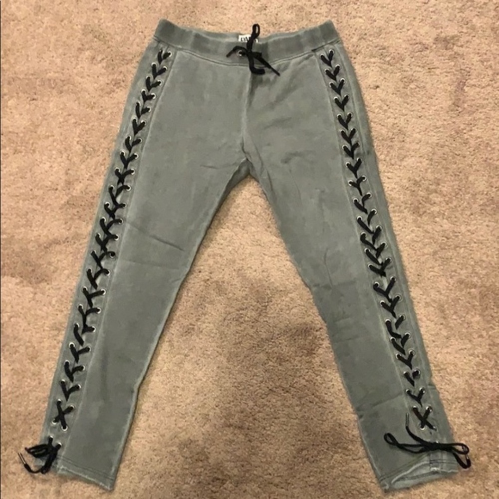 Pam & Gela Grey Lace Up Sweats size M